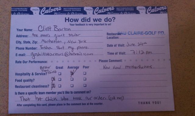 The Avengers Comment Cards (6)