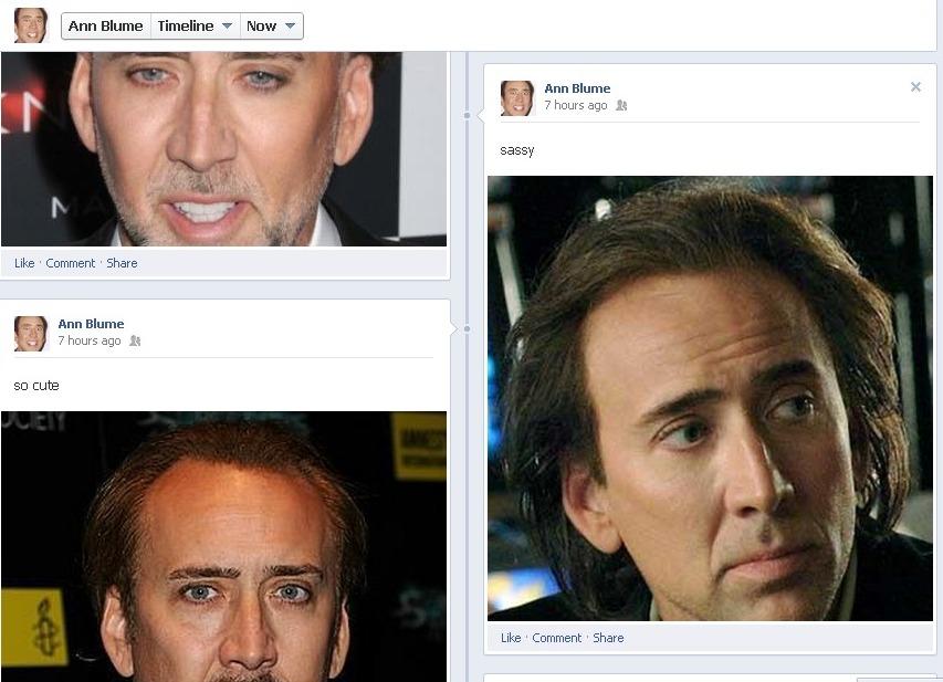 facebook pranking with nicolas cage photos pleated jeans