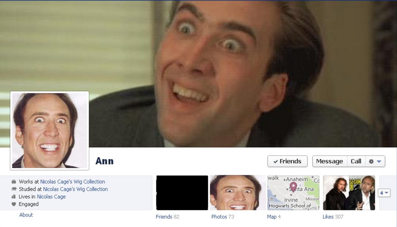 facebook pranking with nicolas cage photos pleated jeans