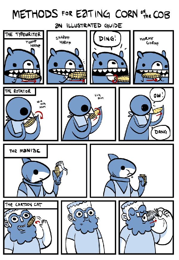 Methods for eating corn
