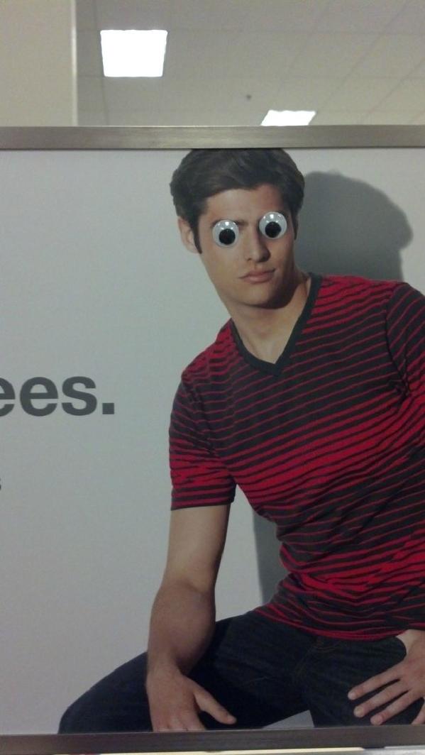 Guy Plants Googly Eyes on Things at Target (23 Pics) Pleated Jeans