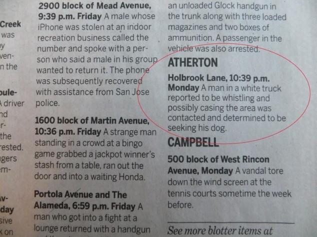 Atherton Police Blotter (9)