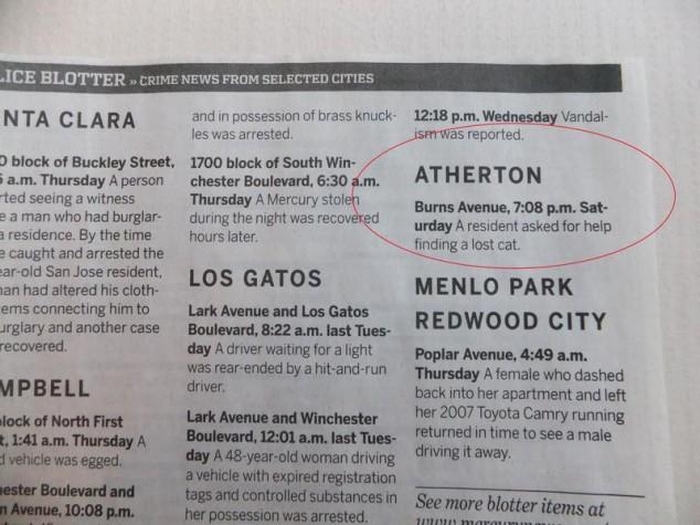 Atherton Police Blotter (13)