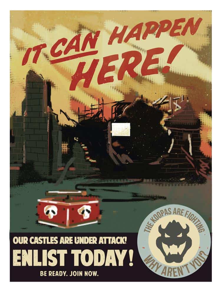 World War 2 Propaganda Posters for Super Mario Pleated Jeans