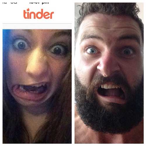 tinder selfies profile guy recreates face faces funny dating playfully pleated jeans designtaxi izismile
