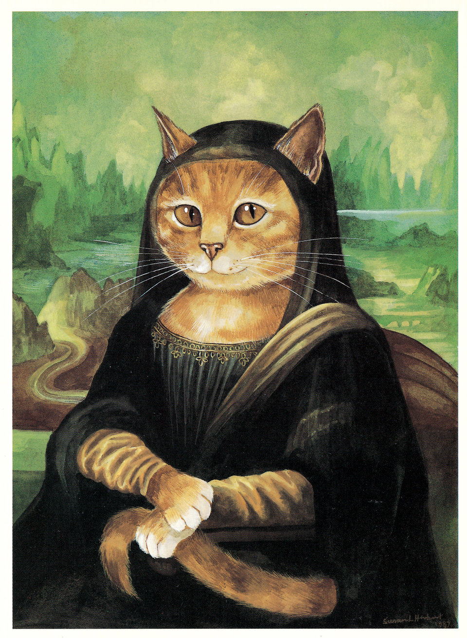 Famous Western Paintings Recreated With Cats Pleated Jeans