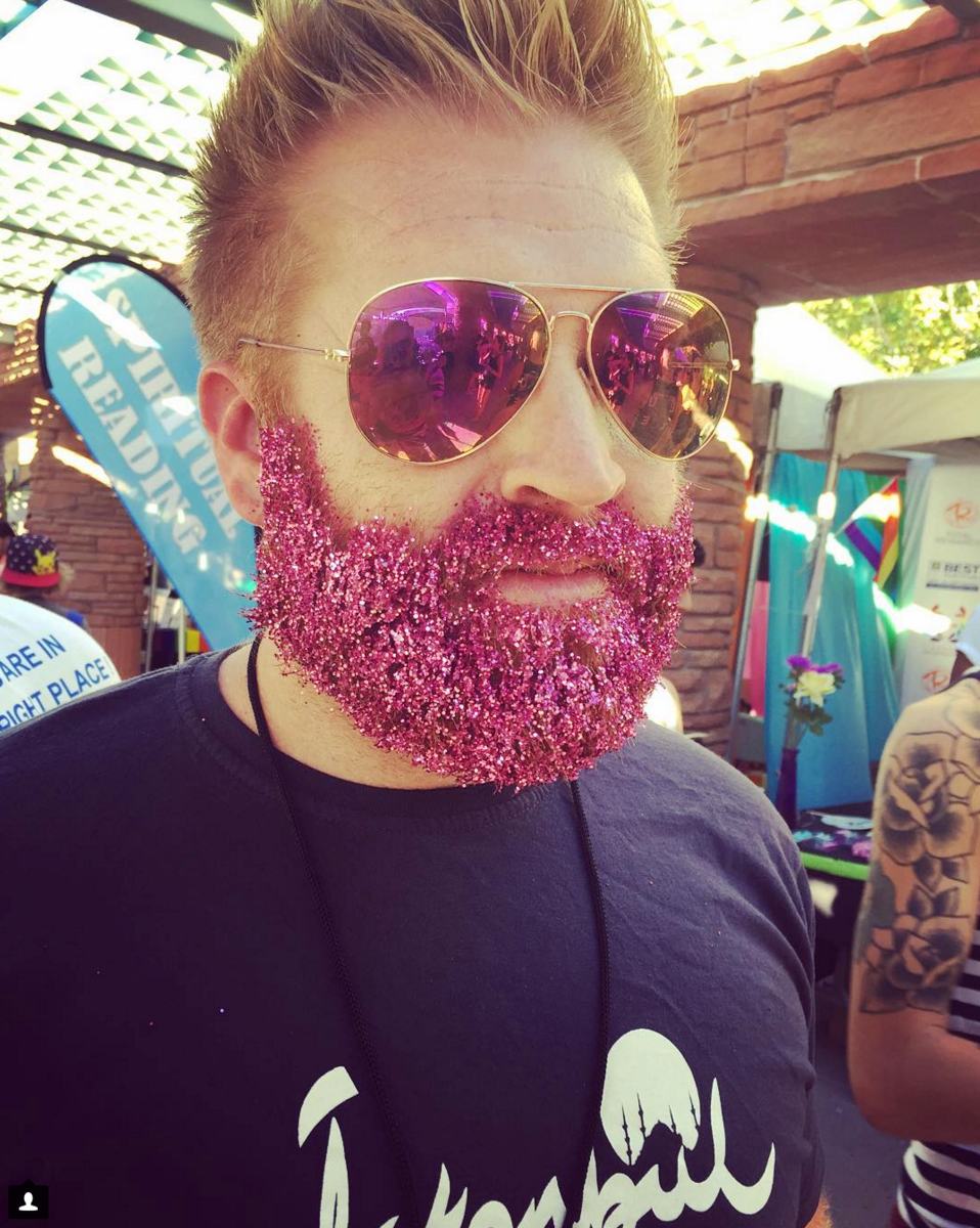 Glitter Beard Trend is Here Just in Time for the Holidays Pleated Jeans