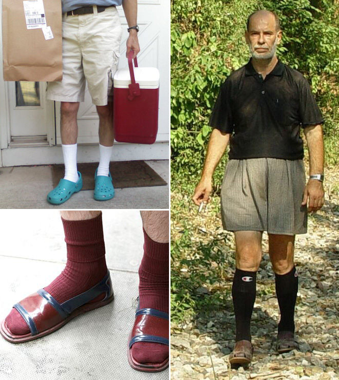 tourist socks and sandals