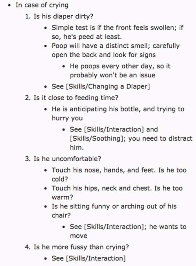babysitter instructions